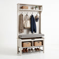Urban Entryway Organizer Bench – Multi-Purpose Hall Tree with Shoe Storage and Coat Hanging Space
