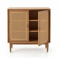 Natural Rattan Side Cabinet – Modern Boho Storage Furniture with Handwoven Detail and Warm Wood Finish